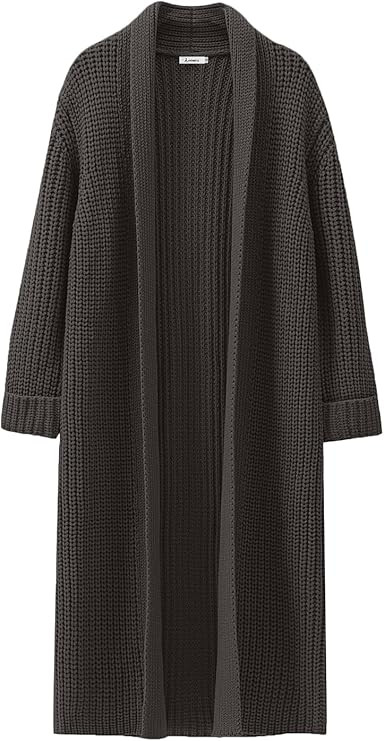 ANRABESS Women Knit Long Cardigan Long Sleeve Open Front Lapel Oversized Sweater Coat 2023 Fall C... | Amazon (US)