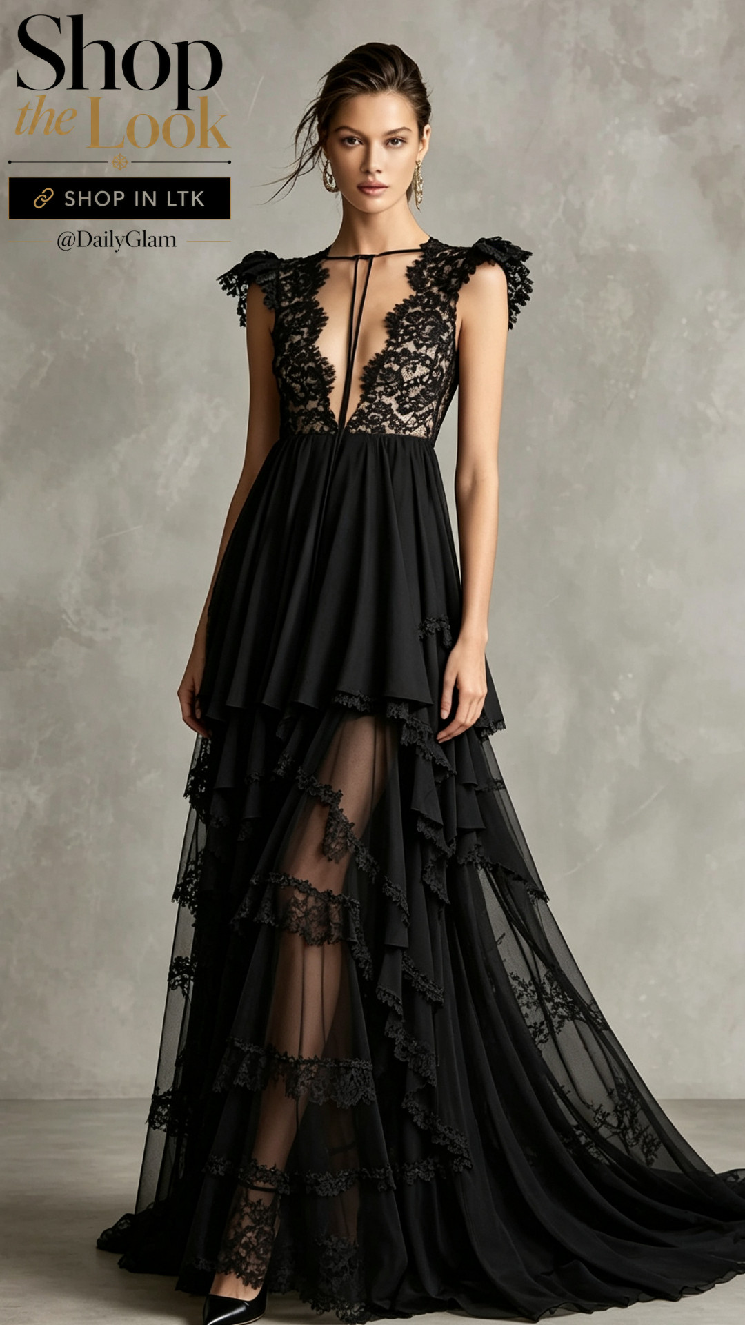 Elegant Black Lace Tiered Evening Gown | Romantic Formal Look

#EveningGown #BlackLaceDress #FormalDress #SpecialOccasionOutfit #LaceGown #MaxiFormalDress #DressInspo #EveningWear #GownStyle #DateNightDress #WeddingGuestDress #LuxuryDress 

 #LTKootd #LTKOver40 #LTKWedding