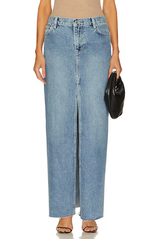 GRLFRND Candice Front Split Maxi Skirt in Bridge Park from Revolve.com | Revolve Clothing (Global)