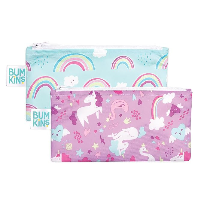 Bumkins Reusable Snack Bags, for Kids School Lunch and for Adults Portion, Washable Fabric, Water... | Amazon (US)