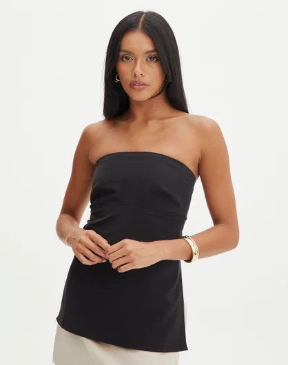 Tie Cross Back Strapless Top | Glassons (NZ)