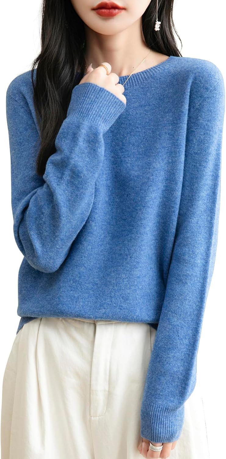 Chanyarn Women's 100% Merino Wool 2026 Fall Winter First-Line Ready to Wear Long Sleeve Seamless Knit Crewneck Sweater | Amazon (US)