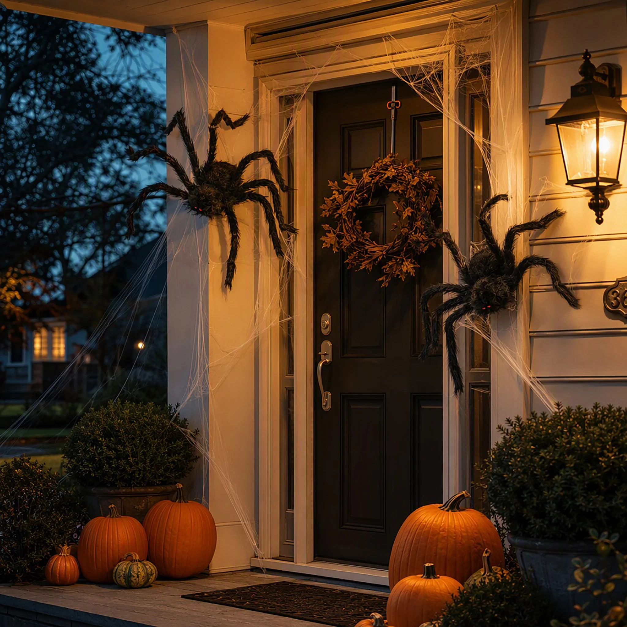 Halloween Giant Hairy Spider Decoration, 2pcs Large Outdoor Indoor Scary Black Spider Prop for Haunted House, Yard, Lawn and Party Decor | Wayfair North America
