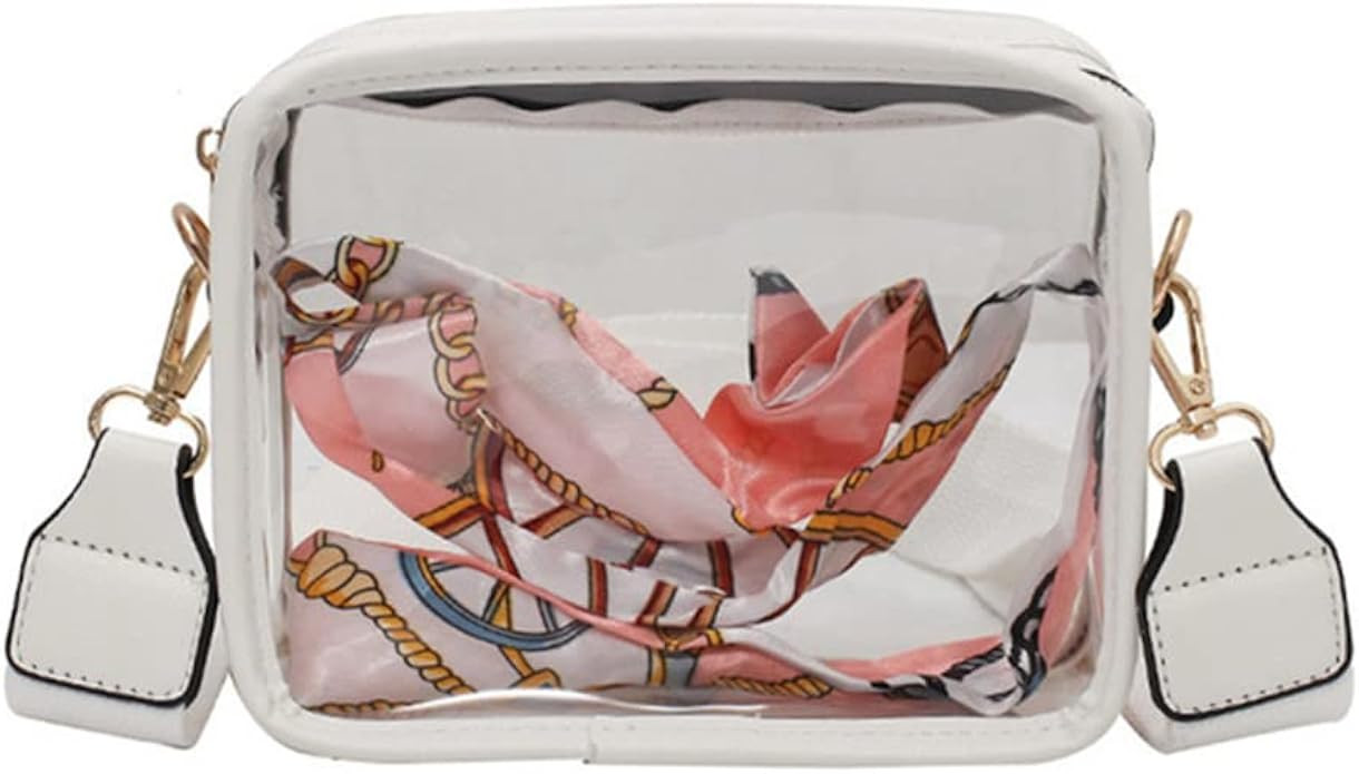 Aktudy PVC Clear Crossbody Bags, Stadium Approved Transparent Shoulder Bag Handbag Small Square P... | Amazon (US)