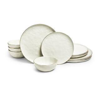 Gansevoort 12-Piece Porcelain Dinnerware Set, White, Round, Service for 4, Microwave and Dishwasher Safe | The Home Depot