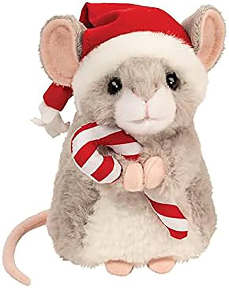 Douglas Merrie Mouse Plush Stuffed Animal with Santa Hat & Candy Cane | Amazon (US)