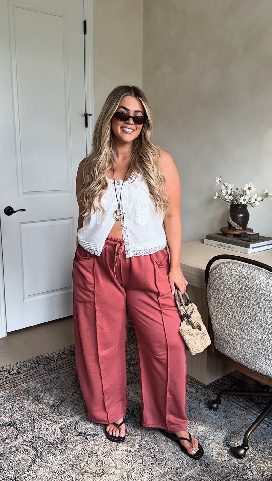 Spring Amazon outfit🤎 I’m in a medium top and XL bottoms 

#LTKSaleAlert #LTKootd #LTKMidsize