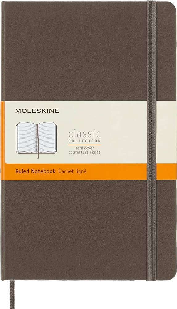 Moleskine Classic Notebook, Hard Cover, Large (5" x 8.25") Ruled/Lined, Earth Brown, 240 Pages | Amazon (US)