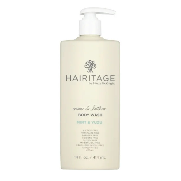 Hairitage Now & Lather Mint & Yuzu Scented Body Wash for Women, Men & Kids | Oat Kernel & Gotu Ko... | Walmart (US)
