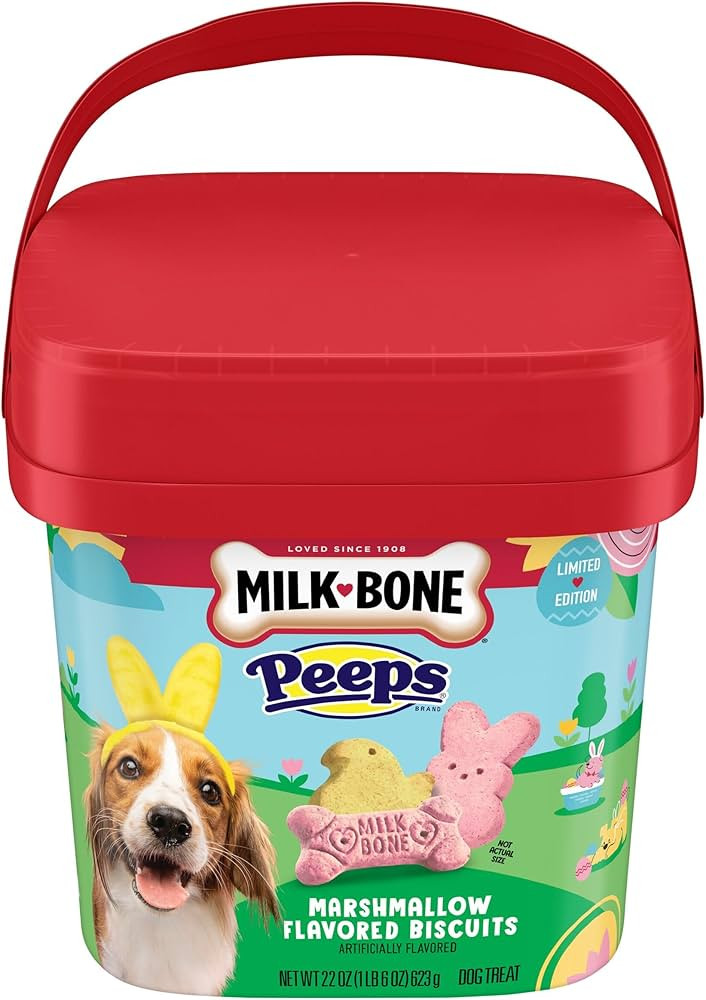 Milk-Bone Peeps Artificially Marshmallow Flavored Dog Treats, 22 Oz. Pail | Amazon (US)