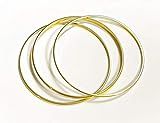Brass Bangle Bracelets, Set of Three (3) - Thin, Brightly Polished Gold Brass Stack | Amazon (US)