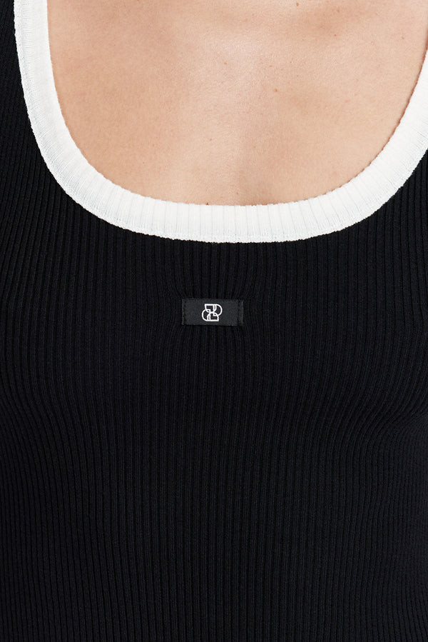 SIGNATURE BLACK CONTRAST MIDI DRESS | DISSH