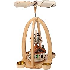 14 Inch Christmas Decoration Wooden Christmas Pyramid with Candle Holders -Hand Painted Nativity ... | Amazon (US)
