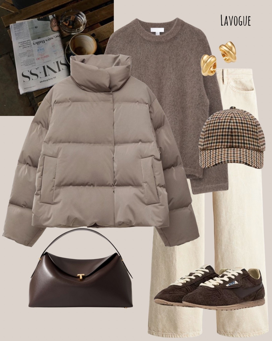 Tonal neutrals for fall 🤎
Layered a taupe puffer over a mohair cardigan, with light beige jeans, brown suede sneakers, and a matching leather bag. Finished with a plaid cap for that cozy, off-duty vibe.

This look is perfect for crisp autumn days — comfy, casual, and perfectly tonal! 🍂
Shop the Look 👇🏼✨
#LTKfall #neutralstyle #cozylayers

#LTKSeasonal #LTKShoeCrush #LTKWorkwear