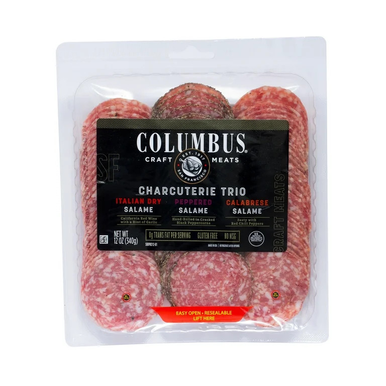 COLUMBUS, Salami Trio, Refrigerated Sliced Charcuterie Meat, 6 grams of Protein Per 1 oz Serving,... | Walmart (US)
