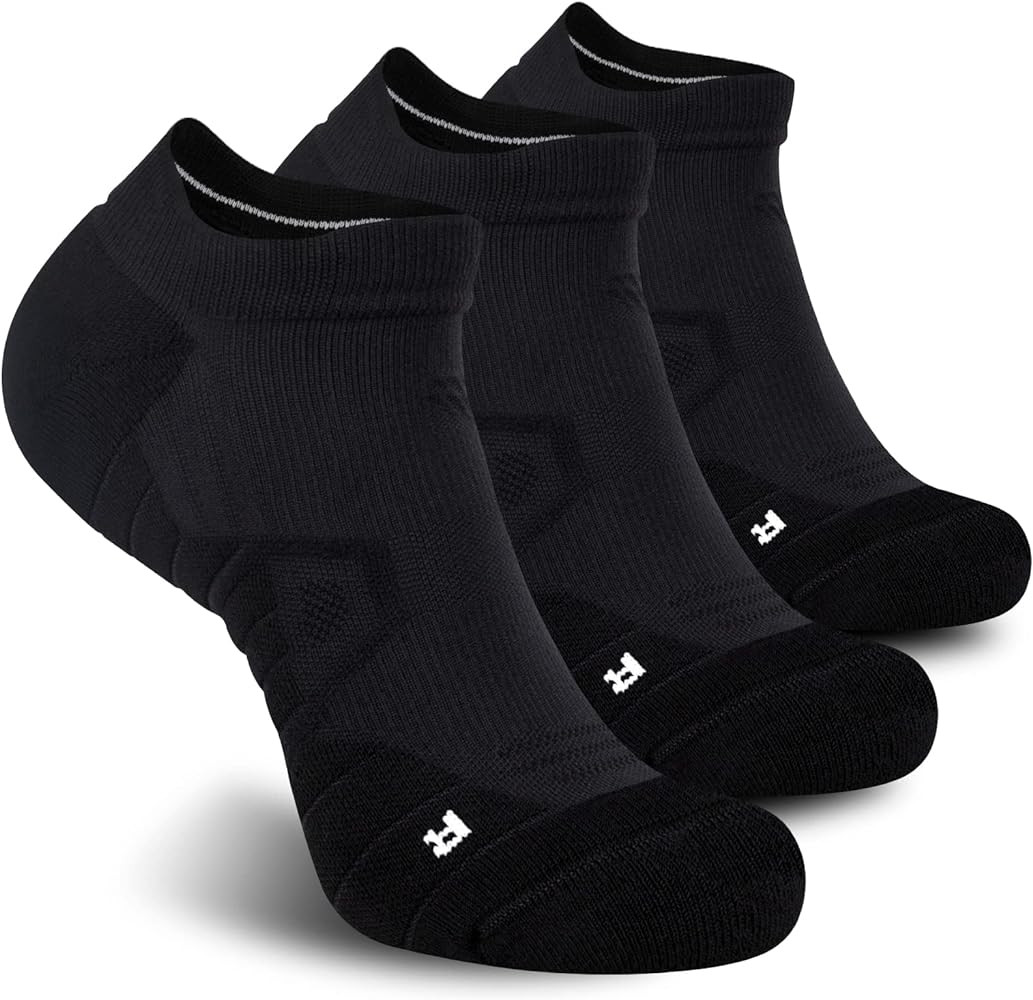 Hylaea Athletic Running Socks Cushion Padded Moisture Wicking Low Cut | Amazon (US)