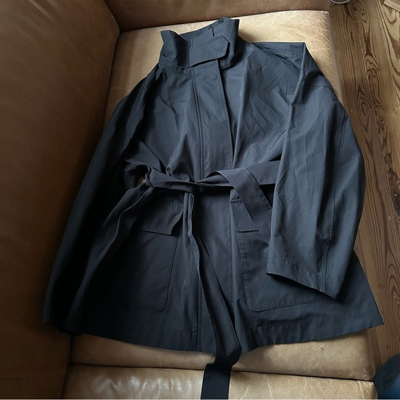 Uniqlo C Stand Collar trench cotton nylon black size XS rain minimal the row | Poshmark