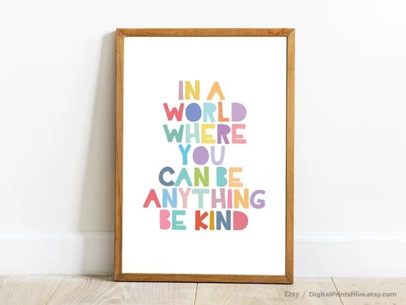 Be Kind Print Nursery Printable Playroom Decor Inspirational | Etsy | Etsy (US)