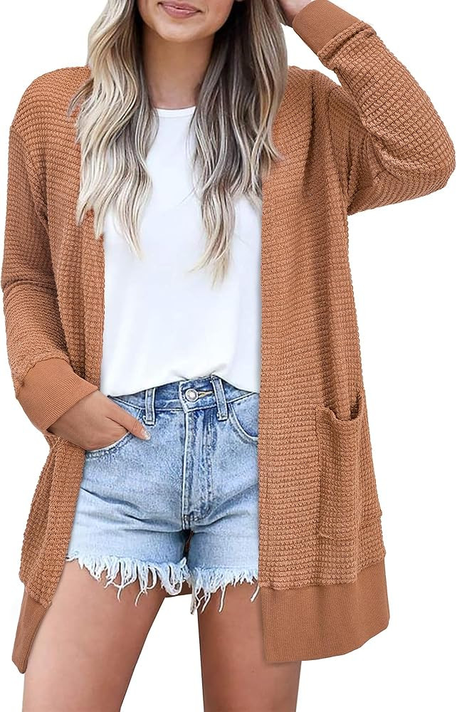 STYLEWORD Women's Fashion Cardigan Sweater Lightweight Open Front Long Casual Beach Kimonos Outfi... | Amazon (US)