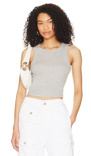 Aida Racer Front Tank in Heather Grey | Revolve Clothing (Global)