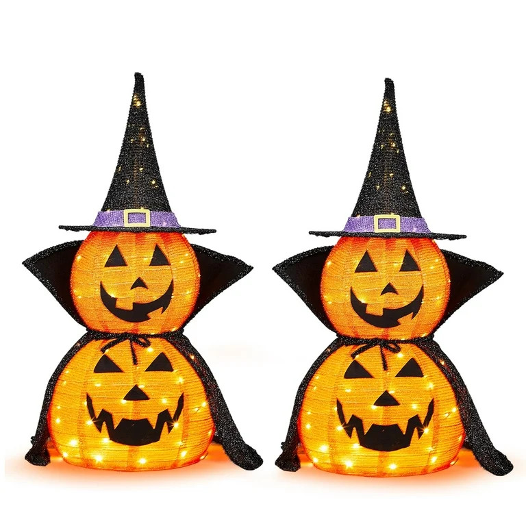 Ktaxon 3FT Pumpkins Halloween Lighted Pumpkin with Witch's Cloak Outdoor Decoration for Holiday L... | Walmart (US)