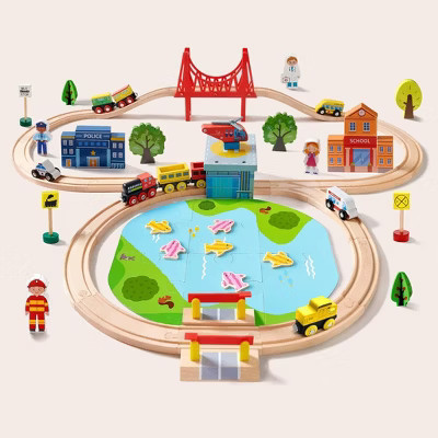 Tiny Land® Wooden Train Set 110 Pcs | Target