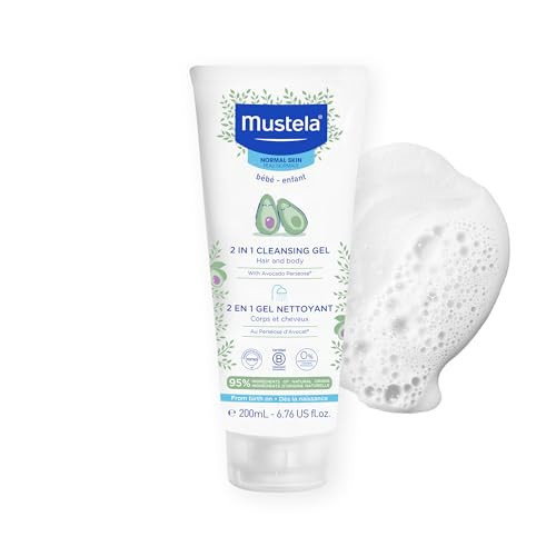 Mustela Baby 2-in-1 Cleansing Gel - Baby Body & Hair Cleanser - with Natural Avocado - Biodegradable Formula & Tear-Free - 6.76 fl. oz. | Amazon (US)