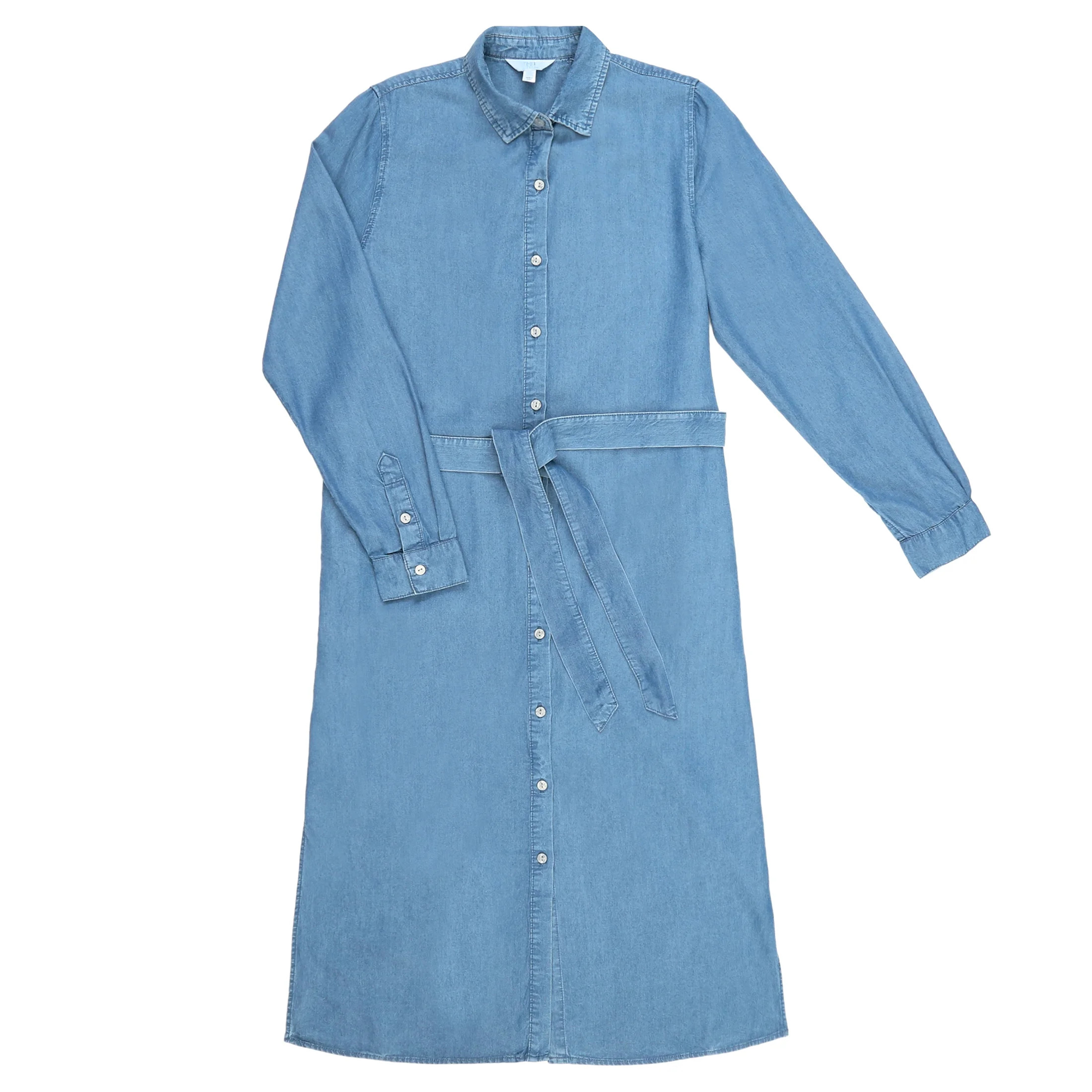 Time and Tru Women’s Shirt Dress with Long Sleeves, Sizes XS-XXXL | Walmart (US)
