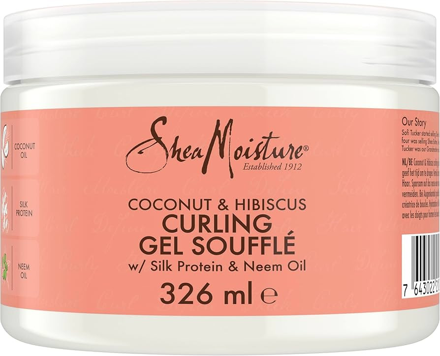 Shea Moisture Coconut & Hibiscus Curling Gel Soufflé no silicones or sulphates for thick, curly ... | Amazon (UK)
