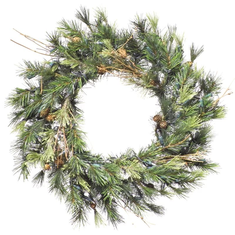 Mixed Pine 16" PVC Wreath | Wayfair North America