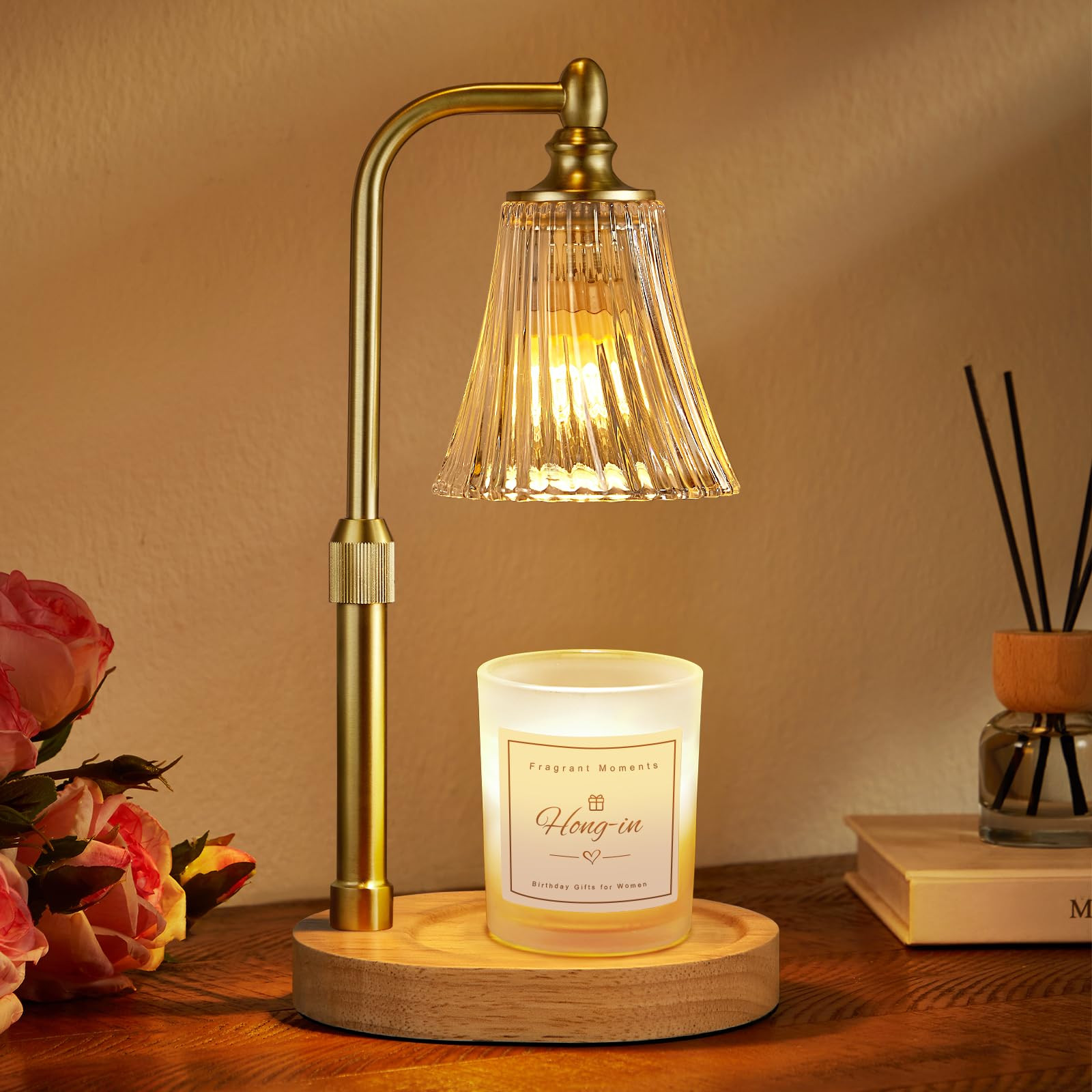 Candle Warmer Lamp with Timer Dimmable,Birthday Gifts for Women Mom Sister,Adjustable Height Wax ... | Amazon (US)