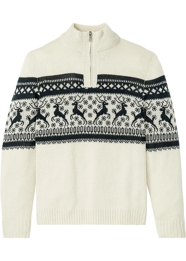 Norweger-Pullover mit Troyerkragen | Bonprix DE