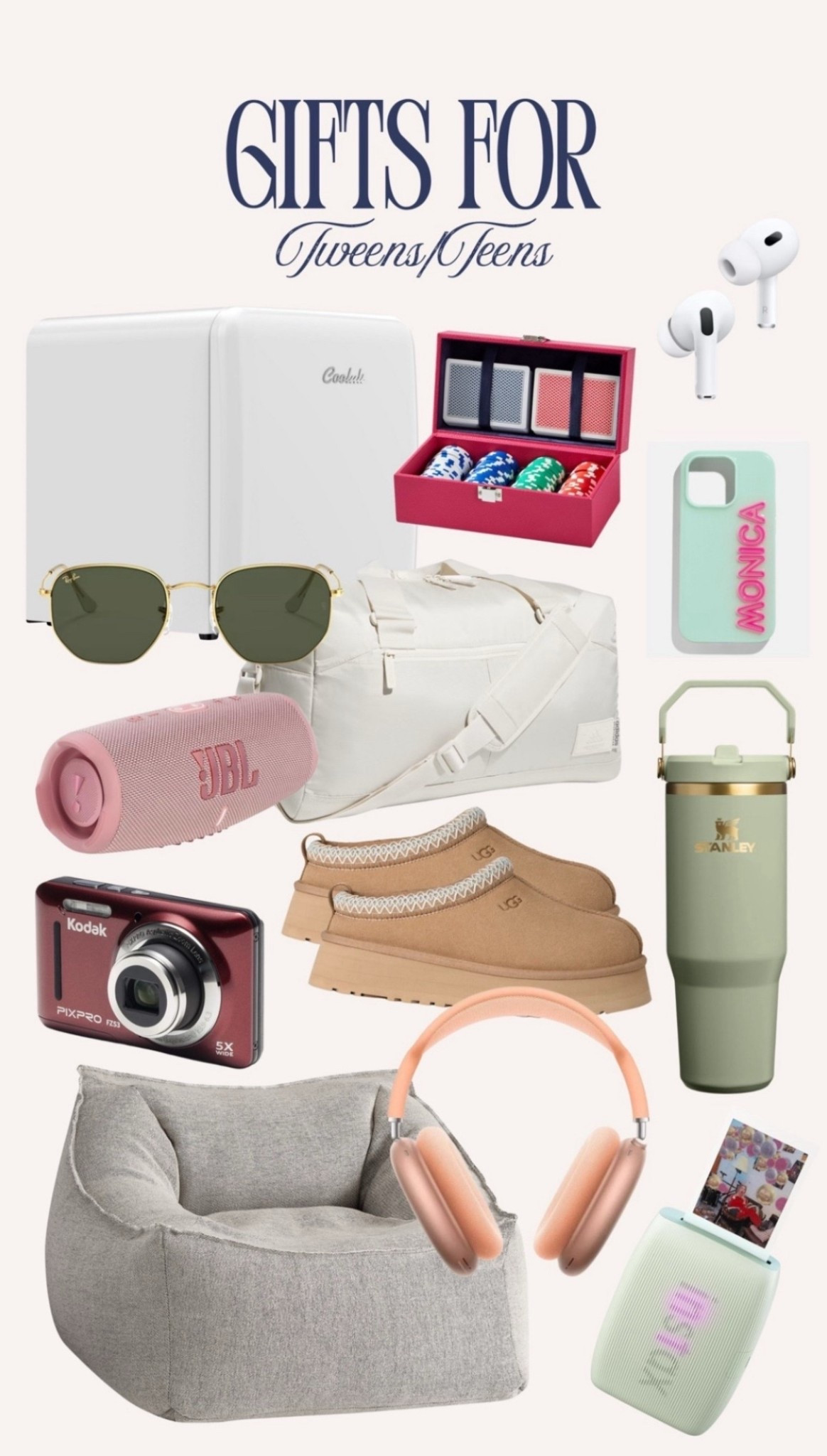 holiday gifts, Christmas gifts, trendy gifts, wishlist, holiday favorites, gifts for tweens, gifts for teens, slippers, sunglasses, phone case, camera, speaker, AirPods, Stanley, water tumbler 

#LTKSeasonal #LTKHoliday #LTKGiftGuide