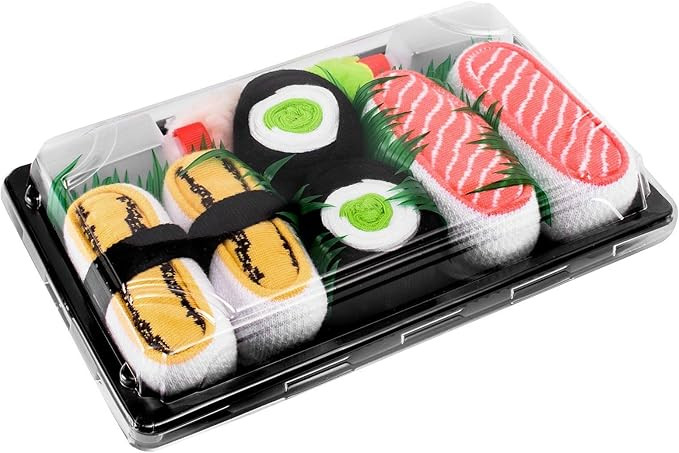 Rainbow Socks - Men's Women's - Sushi Socks Box Tamago Cucumber Salmon - 3 Pairs | Amazon (US)
