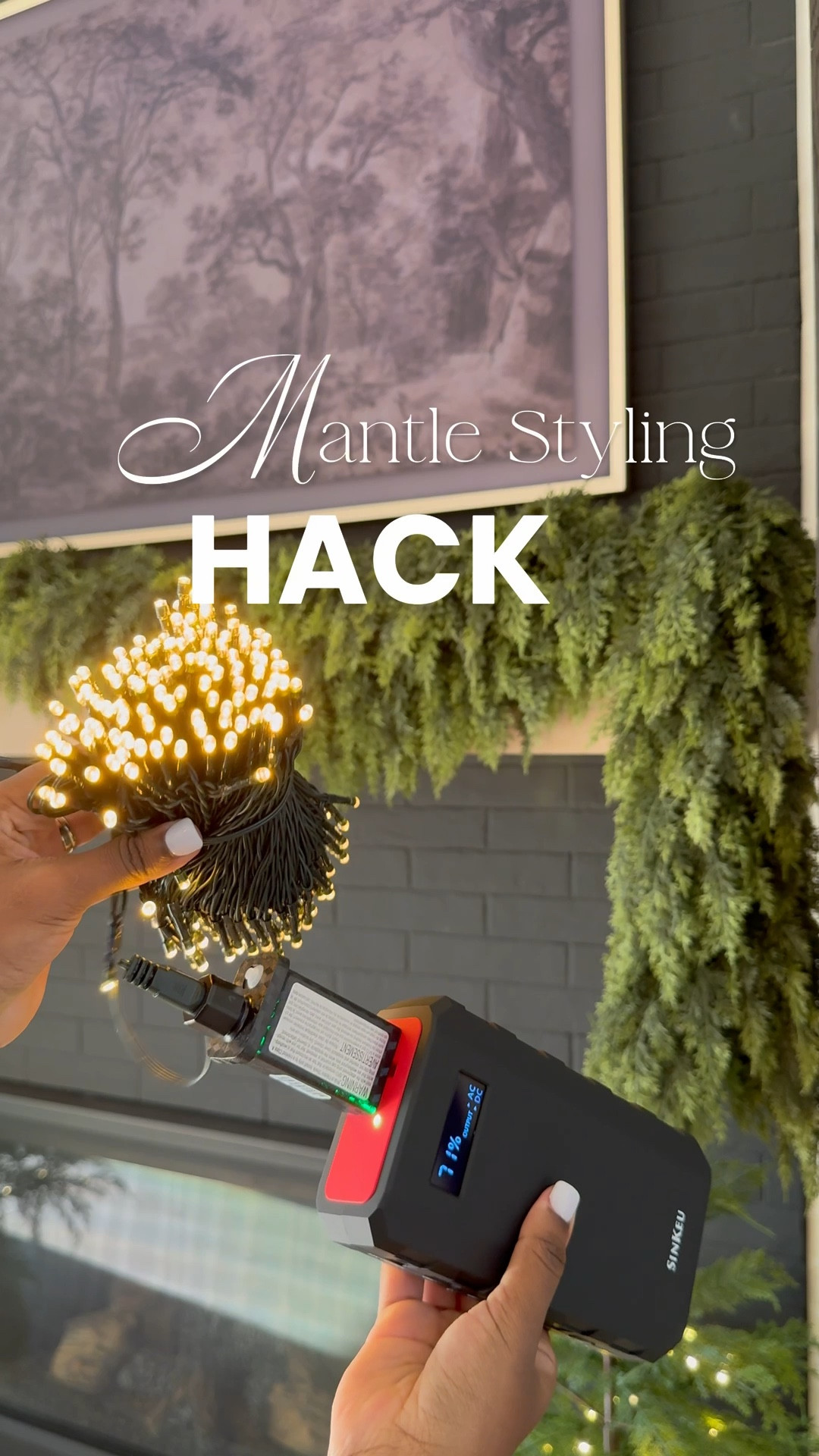 Get the look no plugs above your mantle or stairs! 🤎 Of course battery powered lights are always an option though they don’t last as long! 😩… With this system, you can add brighter Christmas lights to your mantle using a portable battery pack.💡 It charges multiple devices including your laptop or Christmas tree! 🎄 🎉

#LTKHome #LTKHoliday #LTKStyleTip