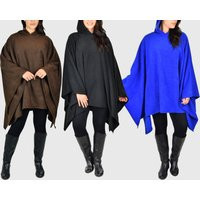 Unisex Adult Poncho Style Hoodie Sweater Fleece Cover Up, For Cold Weather, Comfy Versatile Pullover Sweater, Made in Usa | Etsy (US)