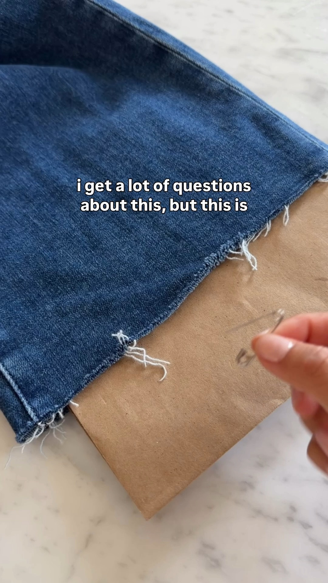 How to keep denim from fraying. You just need to buy this once and it will last for many pairs of jeans. 

If you wash and dry your cut jeans frequently, then you may need to reapply. ￼