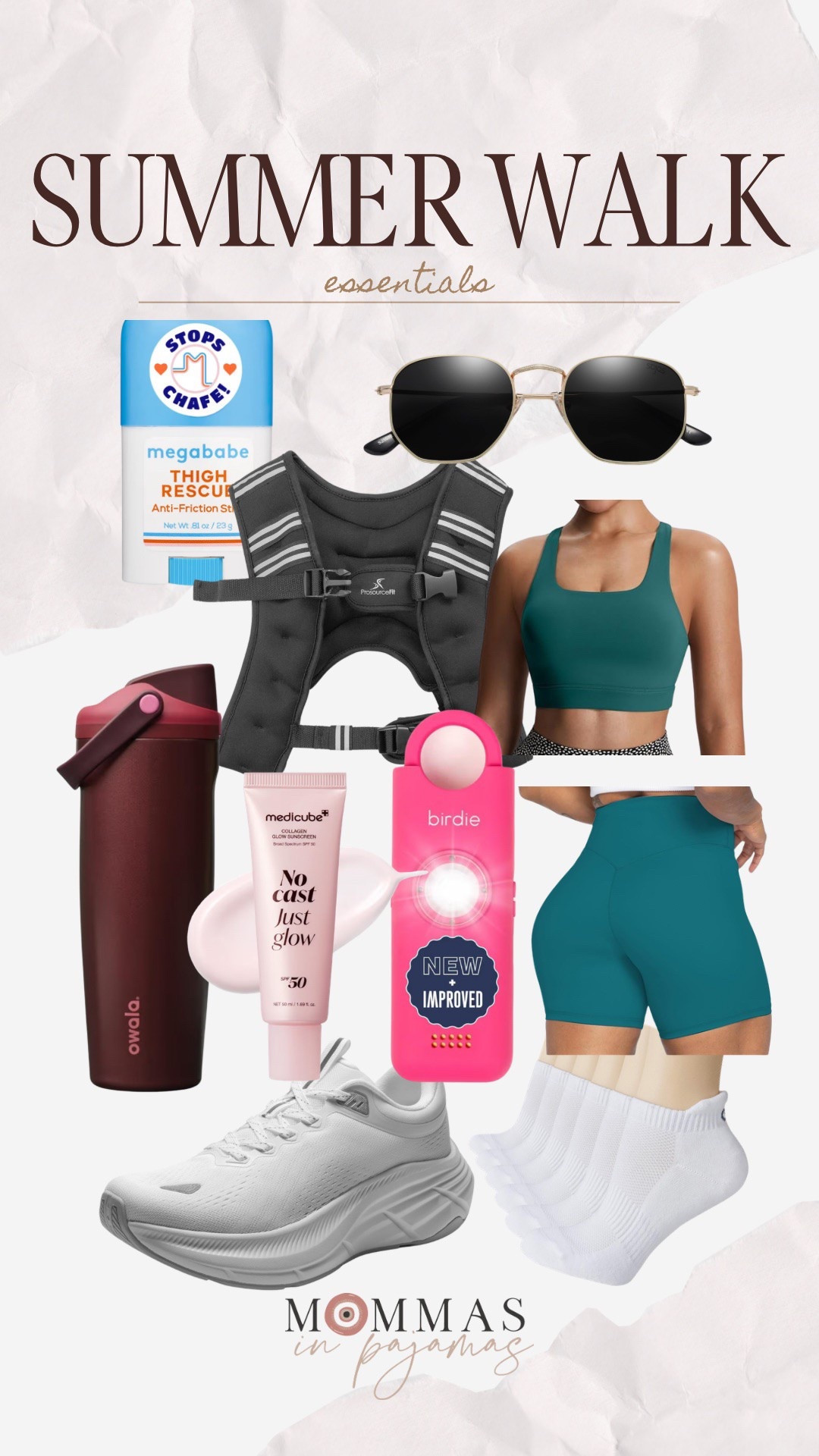It’s summer walk season and I am here for it! A full bust friendly sports bra and comfy bike shorts are a must. I love the way this sunscreen feels on my face, and this anti chafe thigh cream is a 10/10. I always need my comfy shoes, weighted vest, sunnies and the birdie for safety. 
Summer walk must haves, outdoor walks

#LTKfitnessgoals #LTKPetite #LTKActive