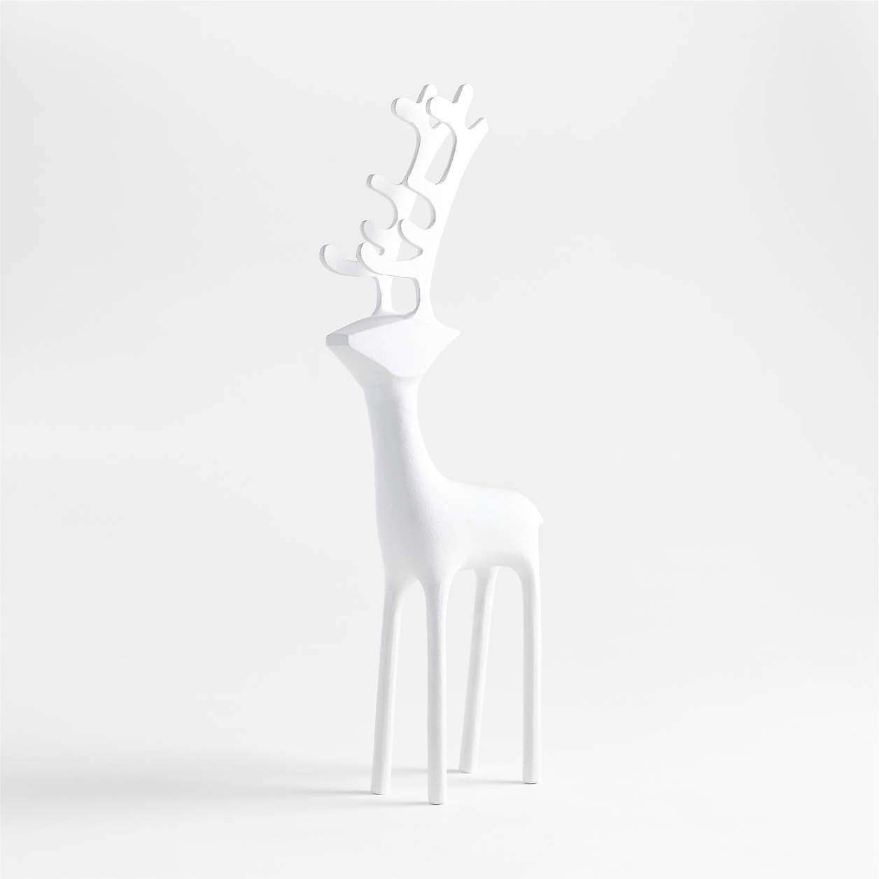 21" White Reindeer Decoration + Reviews | Crate & Barrel | Crate & Barrel