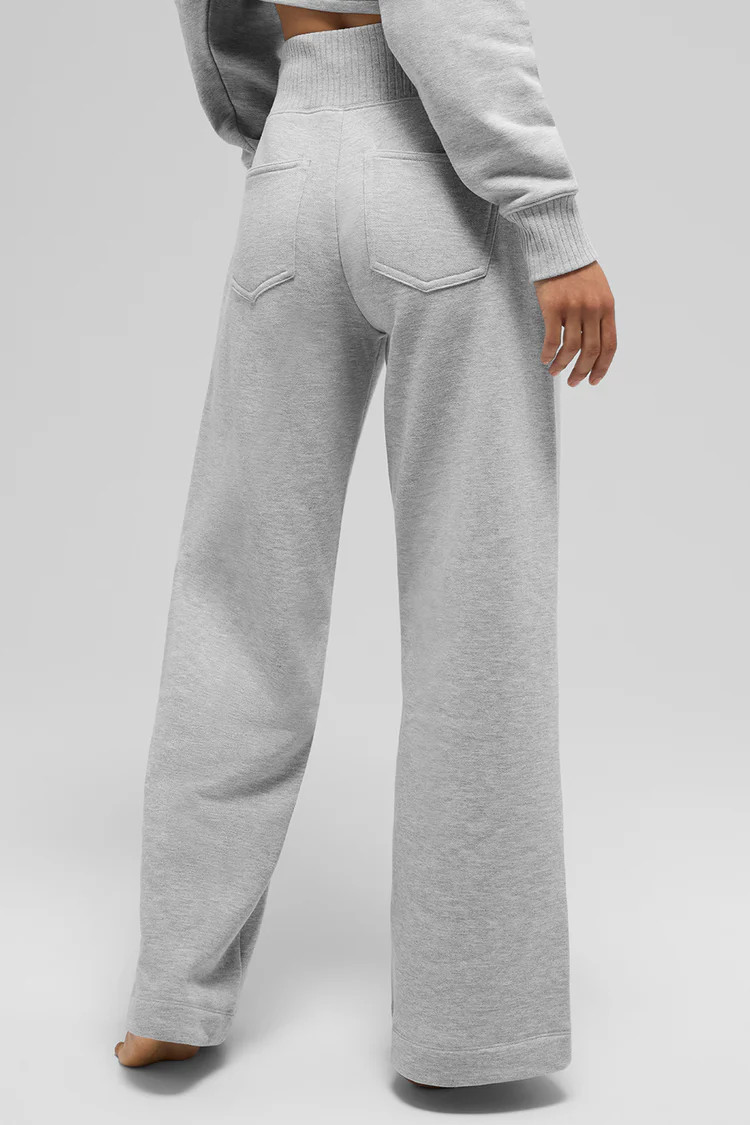 Serenity Wide Leg Sweatpant - Athletic Heather Grey | Alo Yoga (US)
