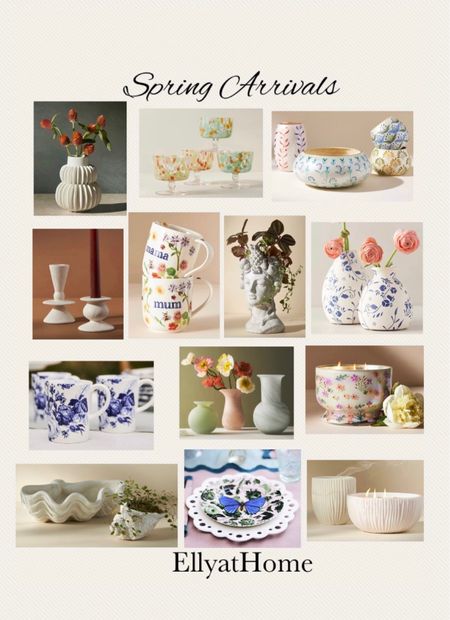 Pretty spring arrivals! Spring styling decor, vases, candle holders, fragrant candles. Florals, neutrals, blue, white, pink. Gifts, Easter, Mother’s Day. Add to your kitchen, dining room, bedroom, living room. Modern traditional, classic, cottage, coastal, transitional home style. Anthropologie, anthro living. 


#LTKSeasonal #LTKhome #LTKunder50