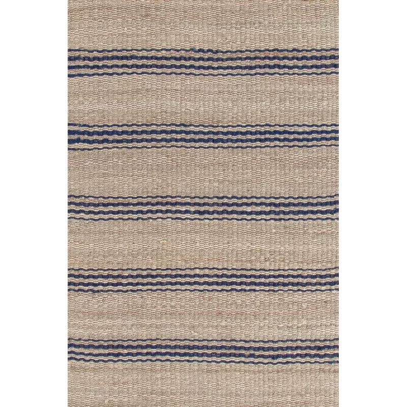 Jute Ticking Jute/Sisal Area Rug In Tan/Blue | Wayfair North America