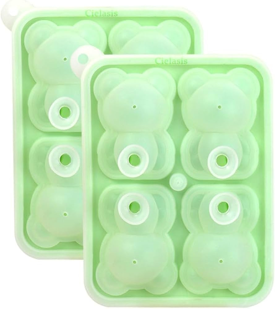 2 Pack Bear Ice Molds, Four Consecutive Ice Cube Molds,Make Lovely 3D DIY Drink Ice Coffee Juice ... | Amazon (US)