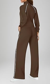 SENSERISE Womens Jumpsuits Casual Long Sleeve Jumpsuit One Piece Mock Neck Wide Leg Pants Fall Ou... | Amazon (US)