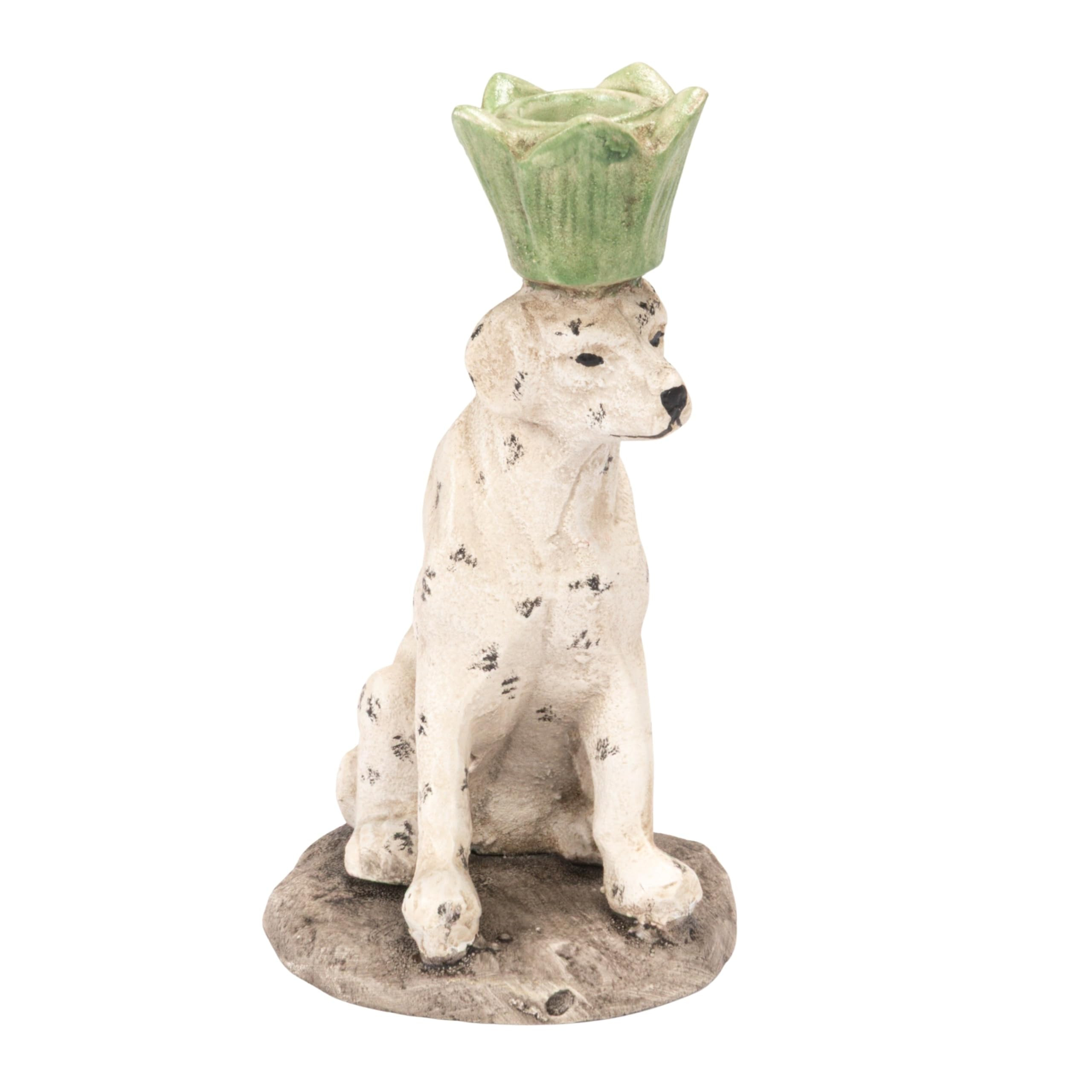 Creative Co-Op Painted Cast Metal Dog Shaped Taper Candle Holder, Distressed Multicolor Finish | Amazon (US)