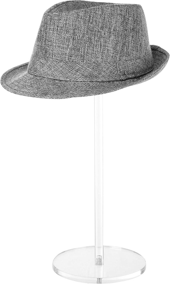 MyGift 16-Inch Premium Clear Acrylic Hat Stand and Wig Holder Rack, Decorative Hat Display Stand ... | Amazon (US)