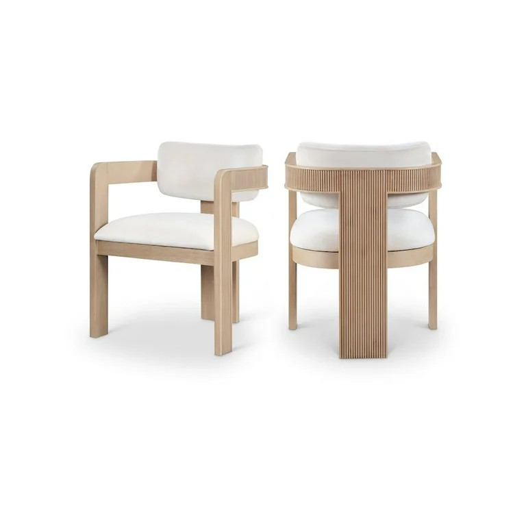Meridian Furniture Sacha Cream Velvet Dining Chair, Set of 2 | Walmart (US)