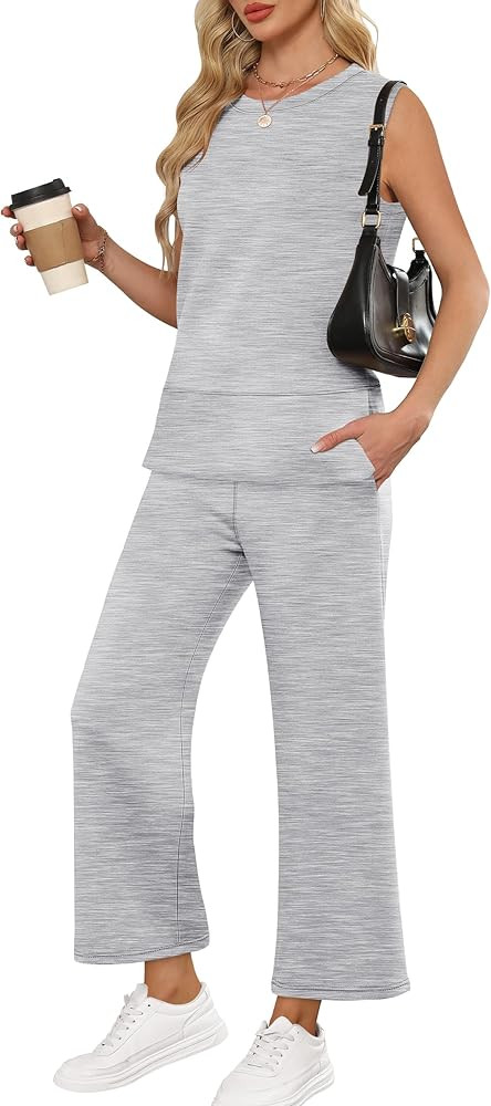 ANRABESS Womens 2 Piece Outfits Summer Beach Vacation Clothes Spring Travel Airport Casual Wide L... | Amazon (US)