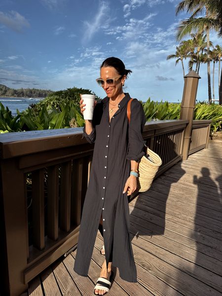 Today’s easy outfit for breakfast in this gauze/linen blend dress 
Easy to throw on and go, works as a coverup as well so perfect for any beach vacation 
It’s 29% off (temporarily) 
Wearing an Xxs 
Sandals are so comfortable and you can easily walk hours in them 10% off with code ITSYBITSYINDULGENCES10


#LTKsalealert #LTKover40