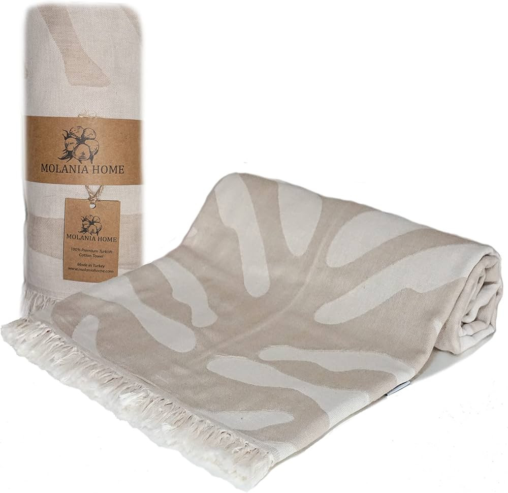 MOLANIA HOME Turkish Beach Towel Oversized 37x72, Quick Dry Soft Beach Blanket Large, 100% Organi... | Amazon (US)